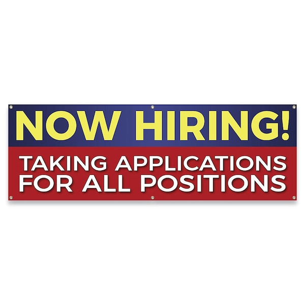 Signmission Now Hiring! Taking Applications for Positions Banner Concession Stand Food Truck Single Sided B-72-30116 - main
